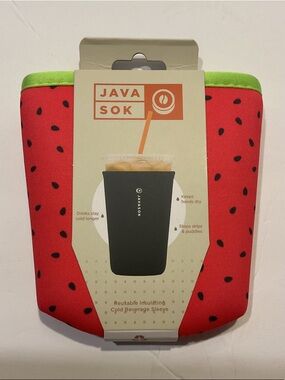 Java Sok Reusable Insulating Cold Beverage Sleeve - Watermelon Design